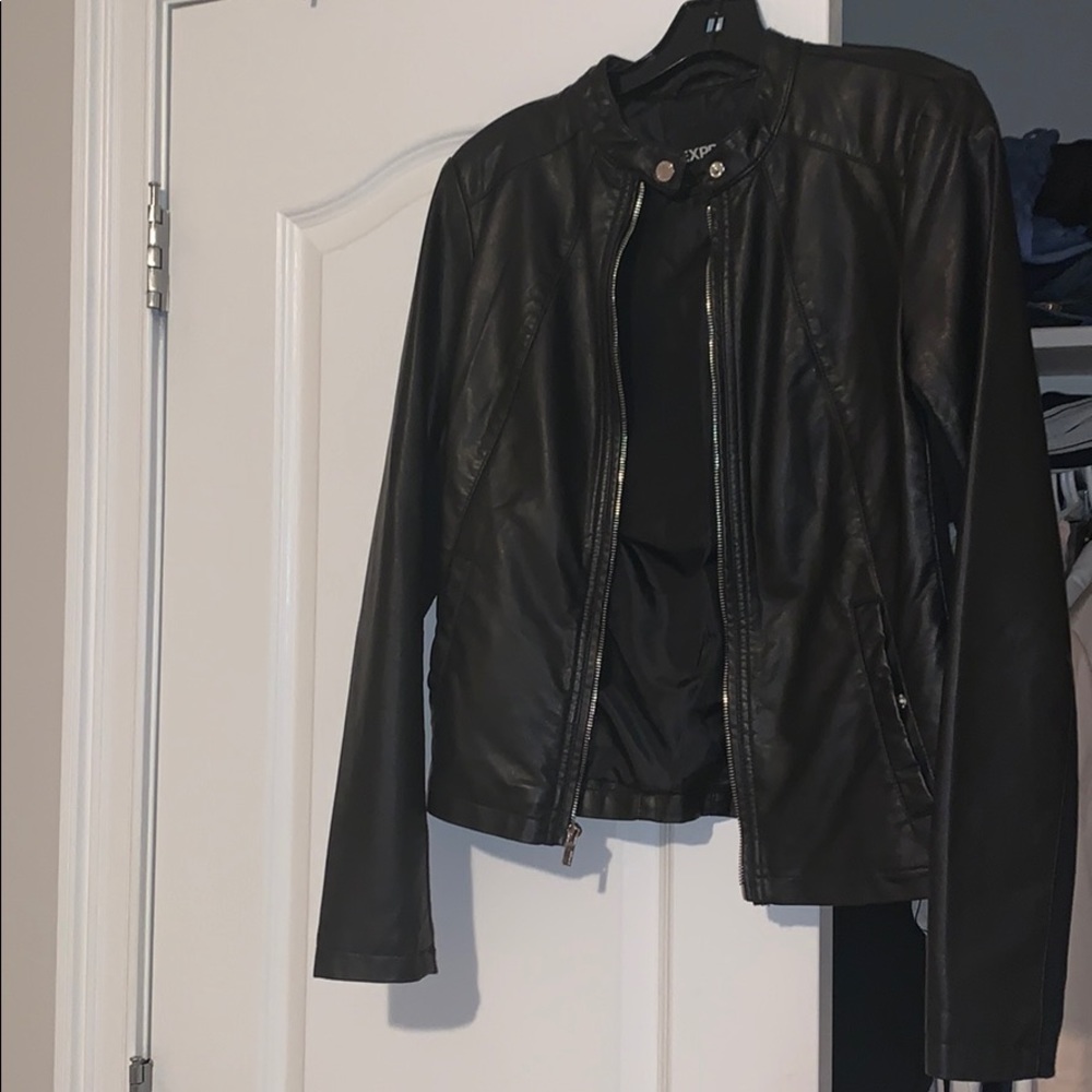 Black leather jacket
